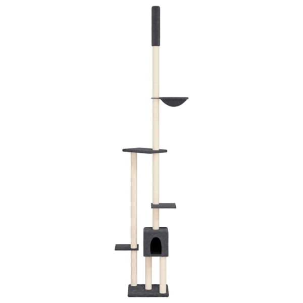 vidaXL Golv-till-tak klösträd mörkgrå 258,5-284,5 cm Grå
