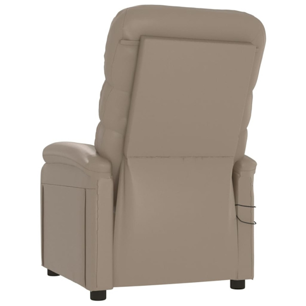 vidaXL Elektrisk massagefåtölj cappuccino konstläder Brun