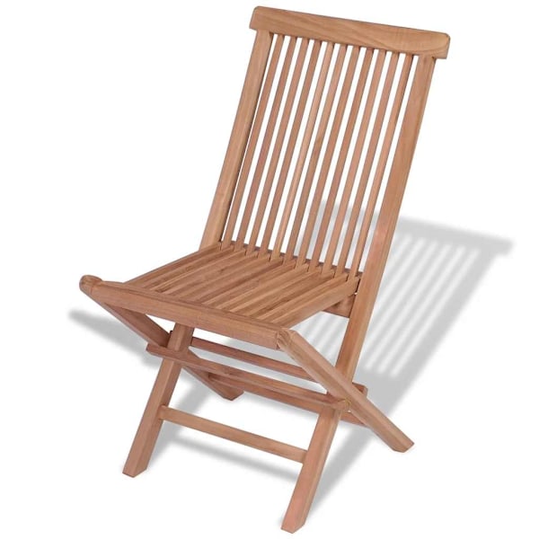 vidaXL Hopfällbara trädgårdsstolar 4 st massiv teak Brun