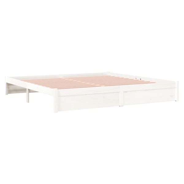 vidaXL Sängram vit massivt trä 200x200 cm Vit