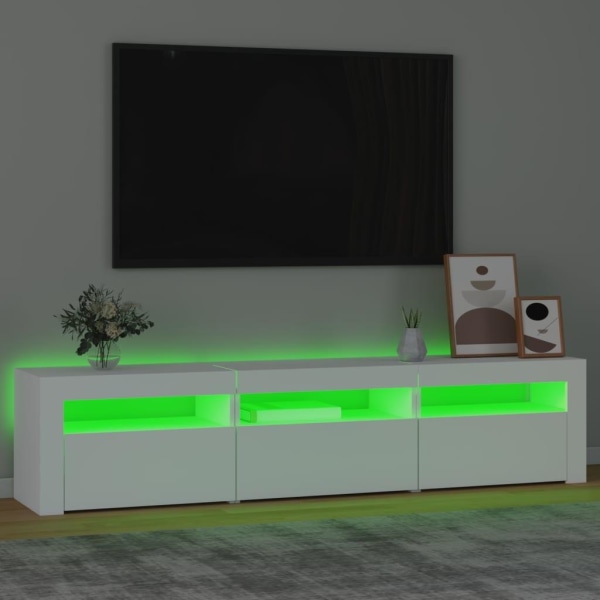 vidaXL Tv-bänk med LED-belysning vit 180x35x40 cm Vit