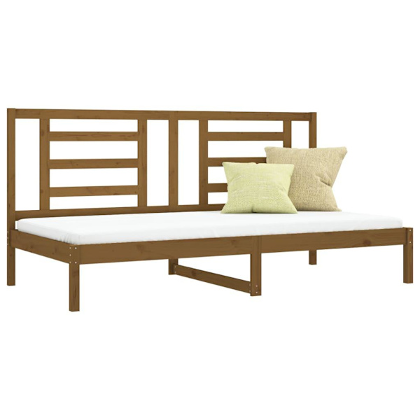 vidaXL Dagbädd honungsbrun 90x200 cm massiv furu Brun