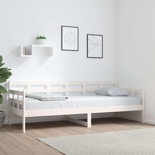 vidaXL Dagbädd vit 80x200 cm massiv furu Vit