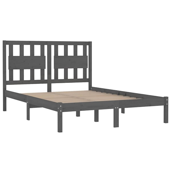 vidaXL Sängram grå massiv furu 120x200 cm enkelsäng Grå