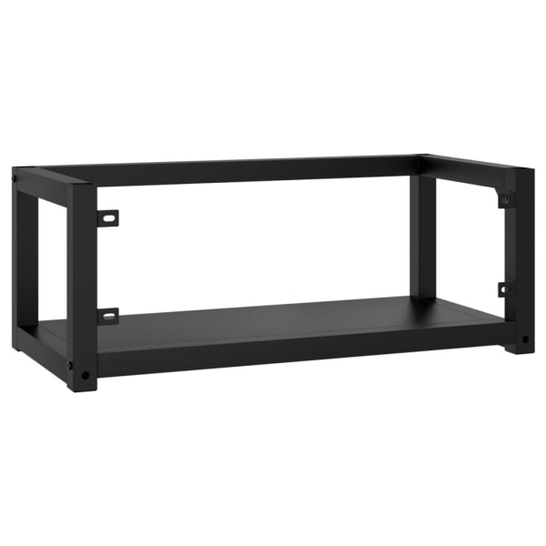 vidaXL Väggmonterad ram för tvättställ svart 79x38x31 cm järn Svart