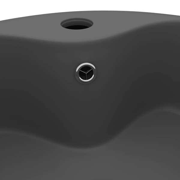 vidaXL Handfat med bräddavlopp matt mörkgrå 36x13 cm keramik grå