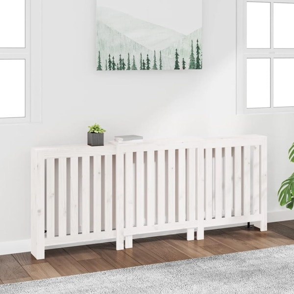 vidaXL Elementskydd vit 210x21x85 cm massiv furu Vit