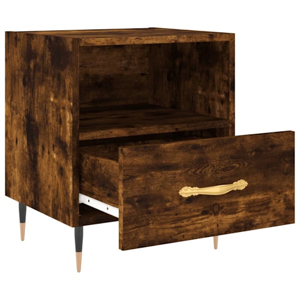 vidaXL Sängbord rökfärgad ek 40x35x47,5 cm konstruerat trä Brun