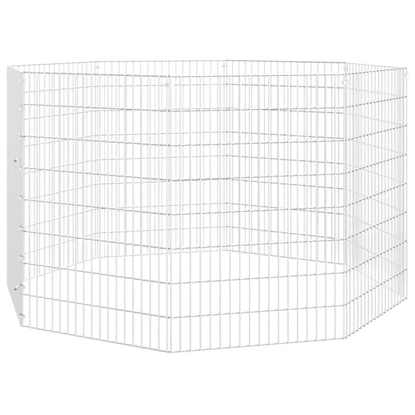 vidaXL Husdjursbur 8-panel 54x80 cm galvaniserat järn Silver
