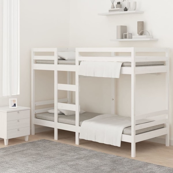 vidaXL Våningssäng vit 90x200 cm massiv furu Vit