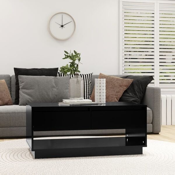 vidaXL Soffbord svart 102,5x55x44 cm konstruerat trä Svart