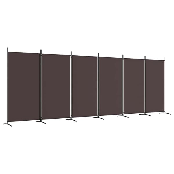 vidaXL Rumsavdelare 6 paneler brun 520x180 cm tyg Brun