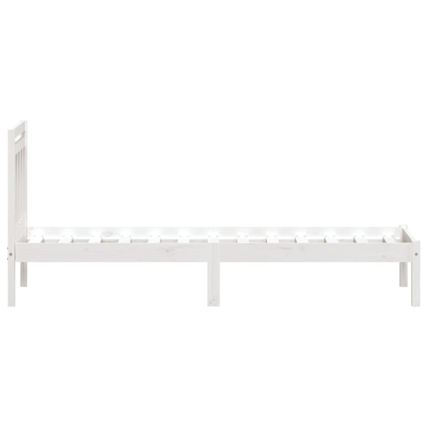 vidaXL Sängram massiv furu 90x190 cm vit Vit