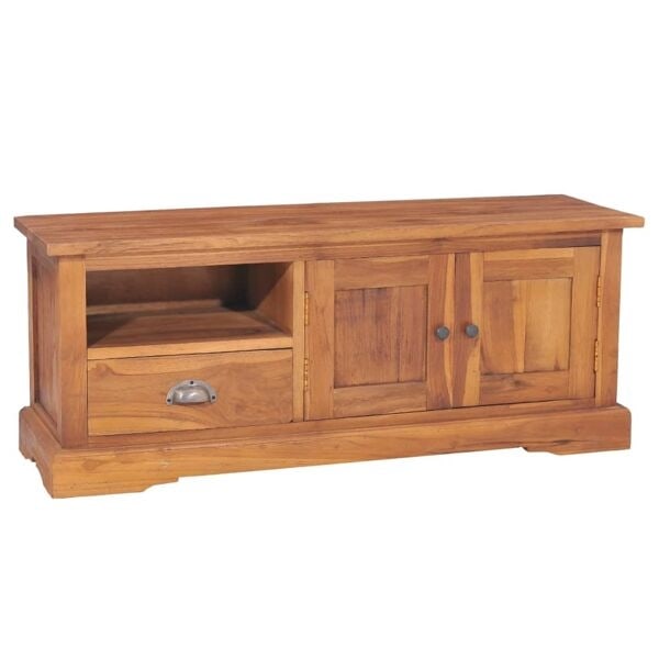 vidaXL TV-bänk 100x30x40 cm massiv teak Brun