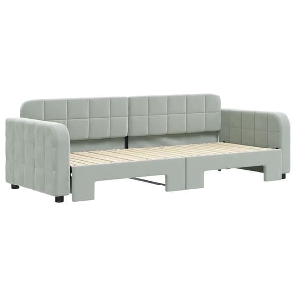 vidaXL Dagbädd utdragbar ljusgrå 80x200 cm sammet Grå