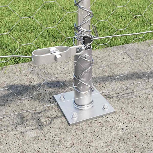 vidaXL Hexagonal stängsel med betongfundament 50 x 0,5 m Silver Mesh Silver