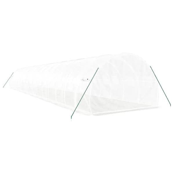 vidaXL Växthus med stålram vit 48 m² 16x3x2 m Vit