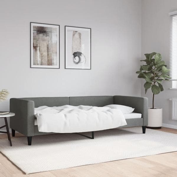 vidaXL Dagbädd mörkgrå 90x200 cm tyg Grå