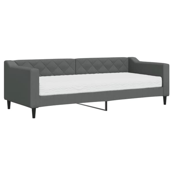 vidaXL Dagbädd med madrass mörkgrå 80x200 cm tyg Grå