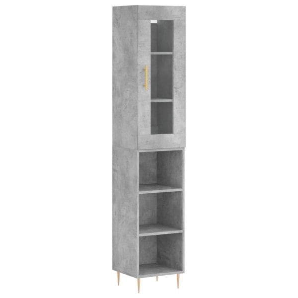 vidaXL Högskåp betonggrå 34,5x34x180 cm konstruerat trä Grå