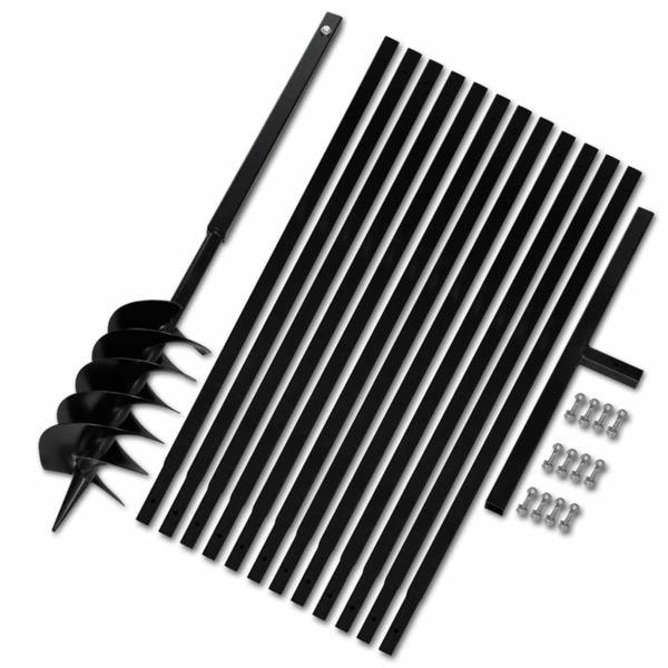 vidaXL Jordborr 150 mm Stål inkl. förlängningsrör 13 meter Vit