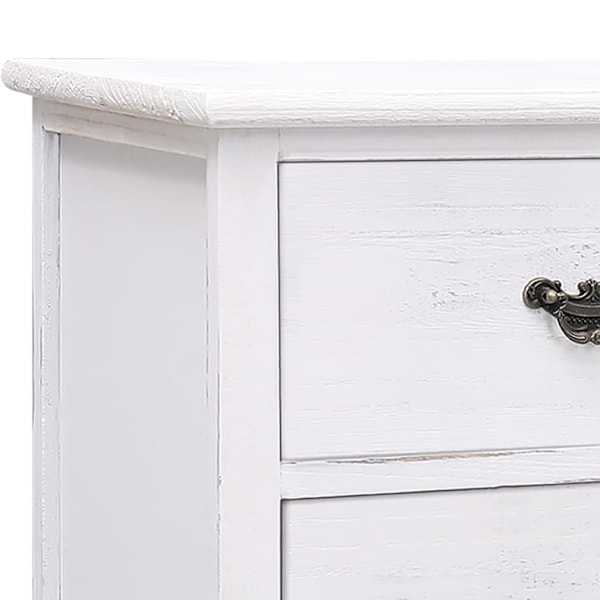vidaXL Tv-bänk antikvit 108x30x40 cm massivt kejsarträ Vit