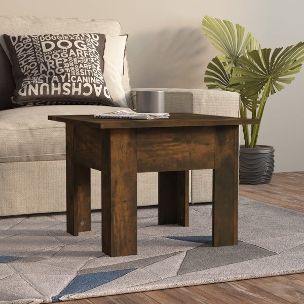 vidaXL Soffbord rökfärgad ek 55x55x42 cm konstruerat trä Brun