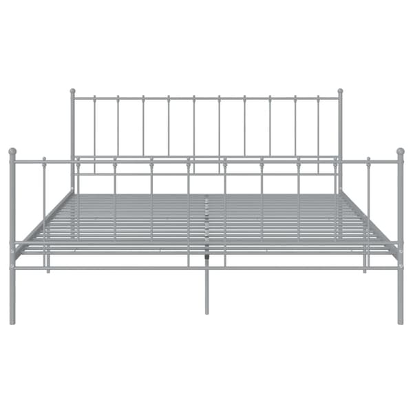 vidaXL Sängram grå metall 180x200 cm grå