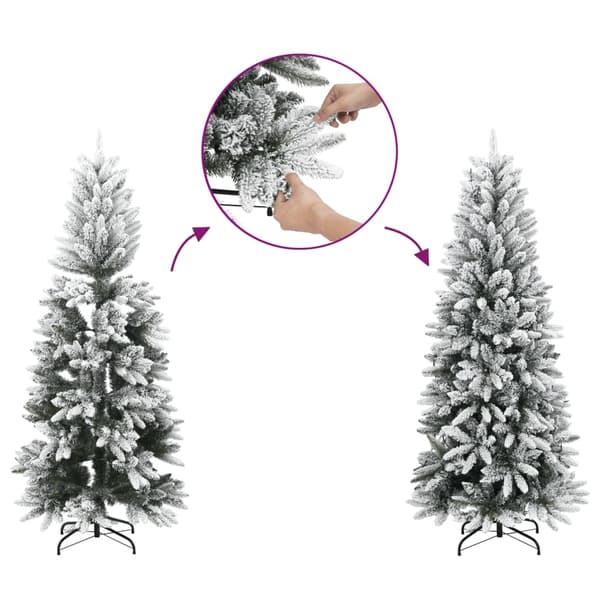 vidaXL Plastgran med snö 120 cm PVC&PE Vit