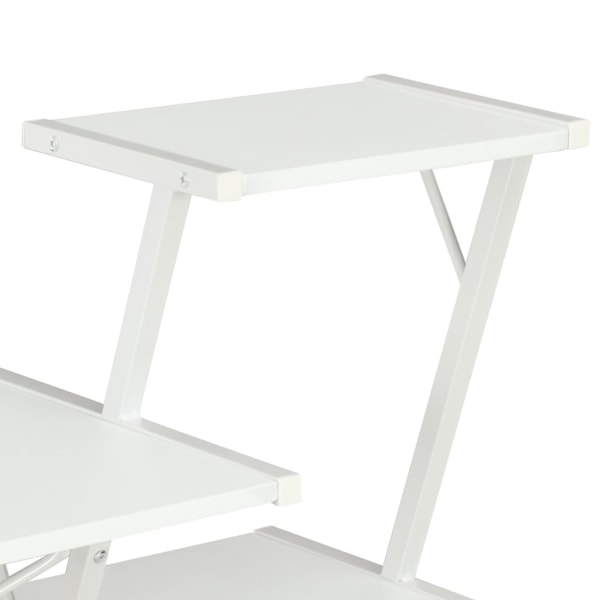 vidaXL Skrivbord med hylla vit 116x50x93 cm Vit