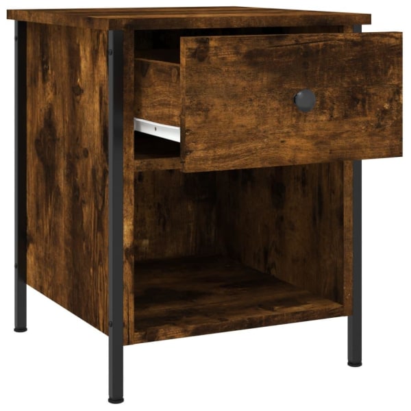 vidaXL Sängbord rökfärgad ek 40x42x50 cm konstruerat trä Brun