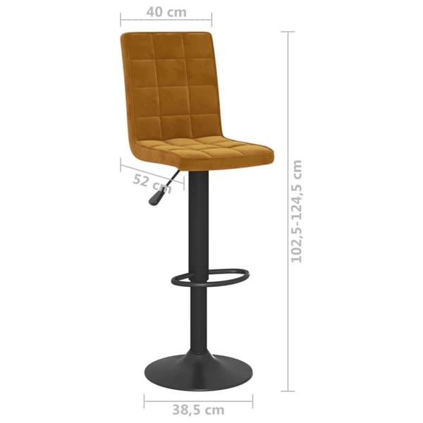 vidaXL Barstolar 2 st brun sammet Brun