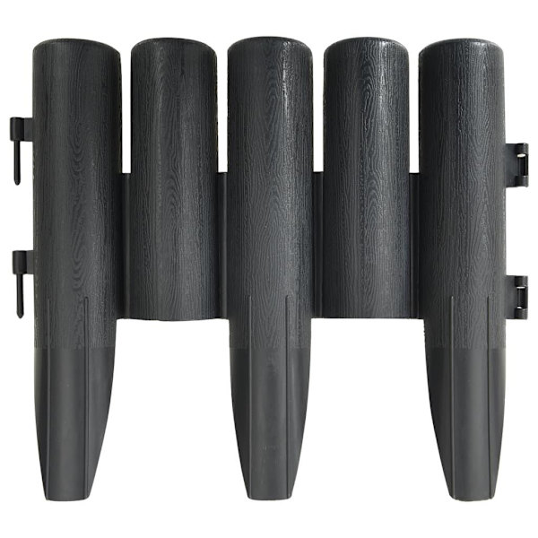 vidaXL Rabattkanter 36 st antracit 10 mm PP Antracit