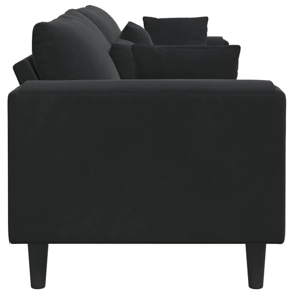 vidaXL Soffa Svart 250 x 77 x 76 cm Sammet art