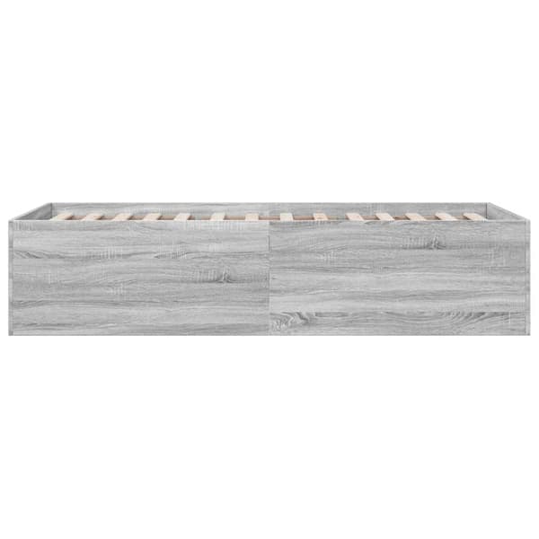 vidaXL Sängram grå sonoma 100x200 cm konstruerad trä Grå