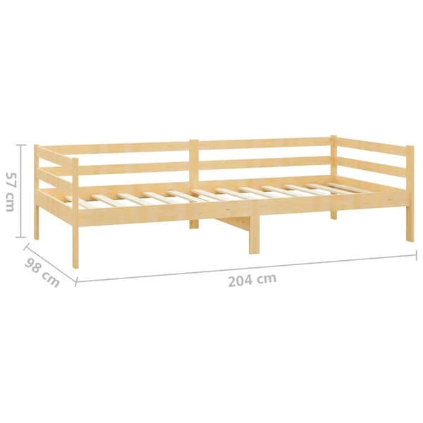 vidaXL Dagbädd massiv furu 90x200 cm Brun