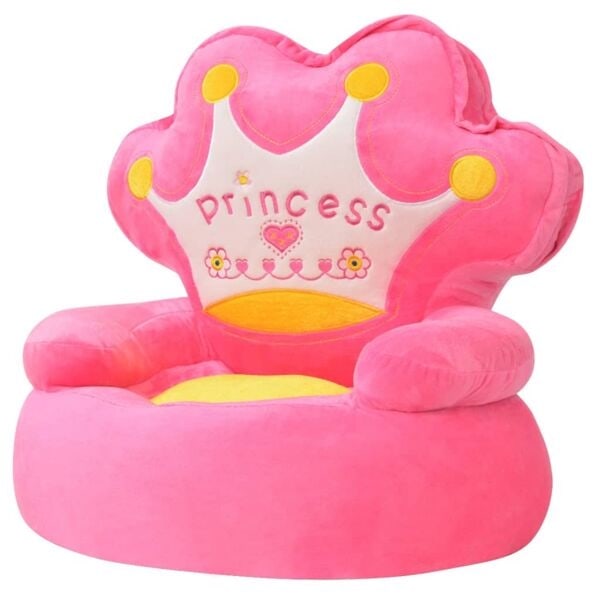 vidaXL Barnstol i plysch prinsessa rosa Rosa