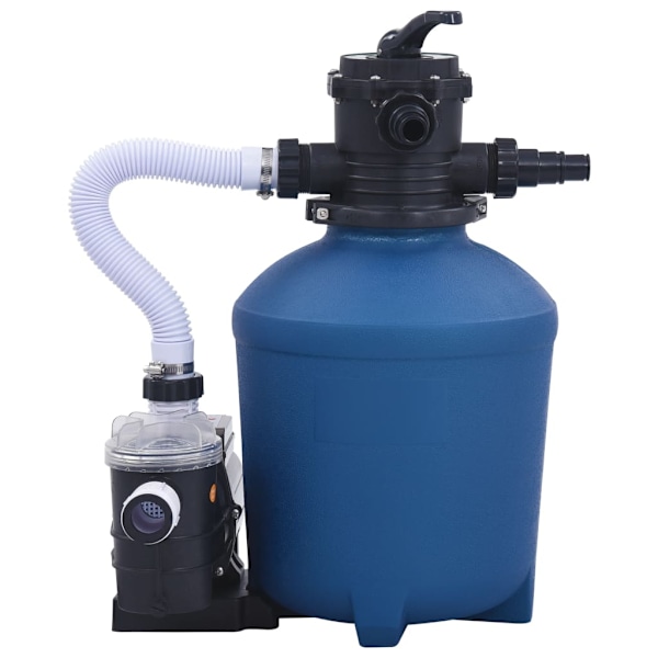 vidaXL Sandfilterpump med timer 530 W 10980 L/tim Blå