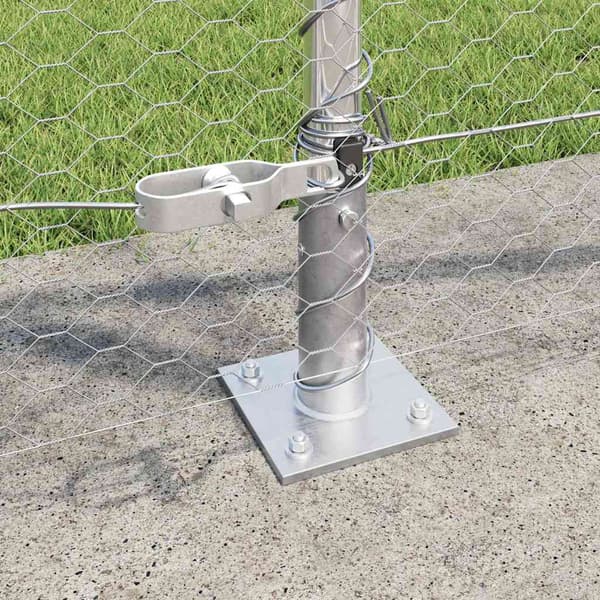 vidaXL Hexagonal stängsel med betongfundament 100 x 1 m Silver Mesh Silver