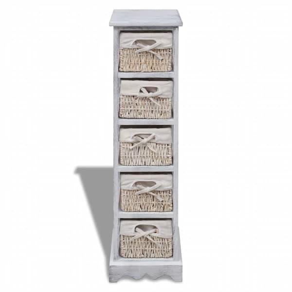 vidaXL Skåp med 3 korgar 90cm vit Vit