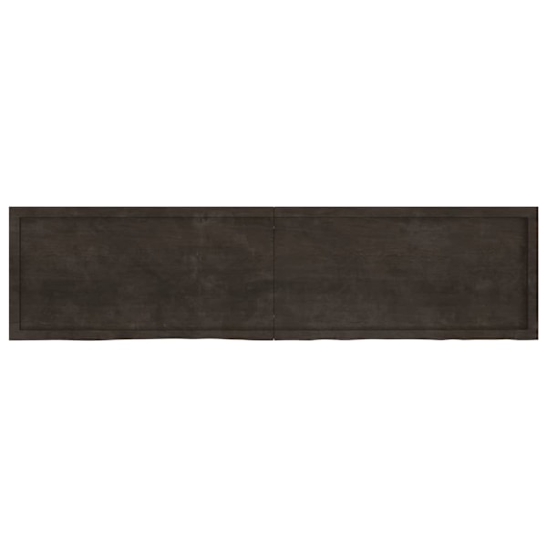 vidaXL Bordsskiva mörkbrun 200x50x(2-6) cm behandlad massiv ek Brun
