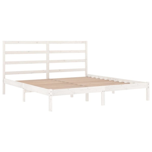 vidaXL Sängram vit massiv furu 200x200 cm Vit