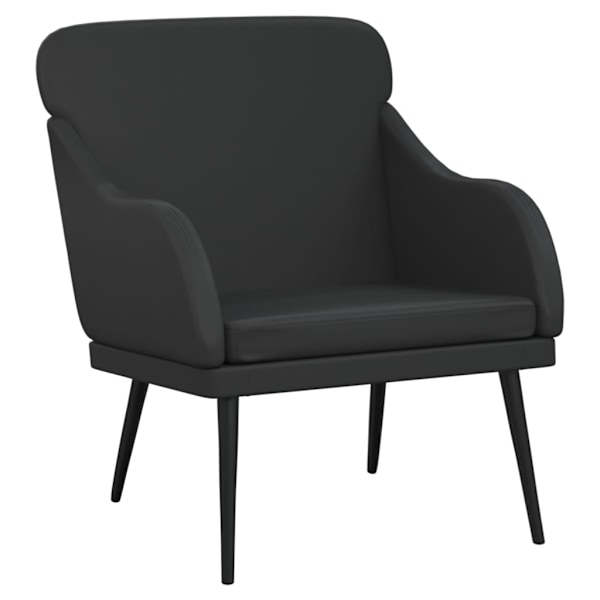vidaXL Fåtölj svart 63x76x80 cm konstläder Svart