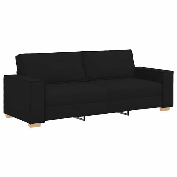 vidaXL Soffgrupp med dynor 2 delar svart tyg art