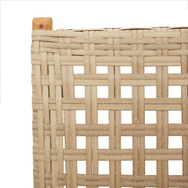 vidaXL Fällbara fåtöljer 8 st beige polyrotting och massivt trä Beige