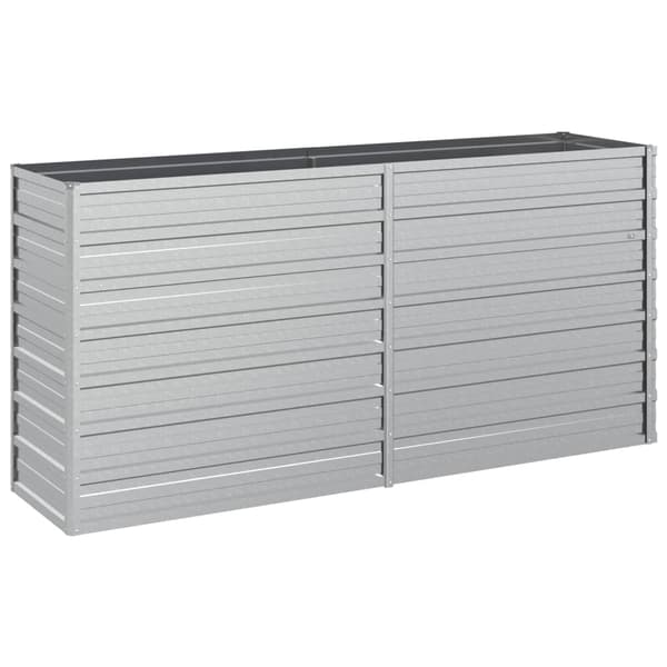 vidaXL Odlingslåda upphöjd galvaniserat stål 160x40x77 cm silver Silver