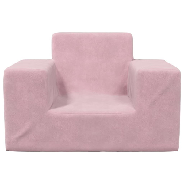 vidaXL Barnsoffa rosa mjuk plysch Rosa