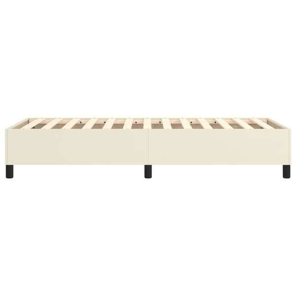 vidaXL Sängram gräddvit 90x200 cm konstläder Kräm