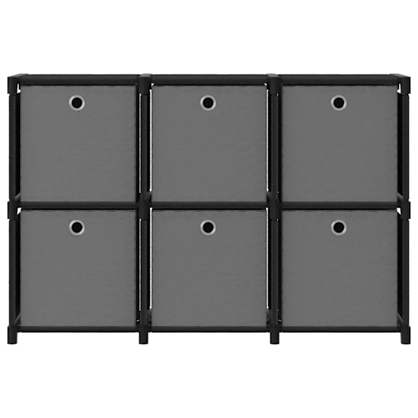 vidaXL Hylla med 6 kuber med lådor svart 103x30x72,5 cm tyg Svart