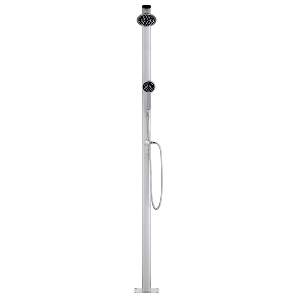 vidaXL Trädgårdsdusch med grått golv 220 cm aluminium Grå
